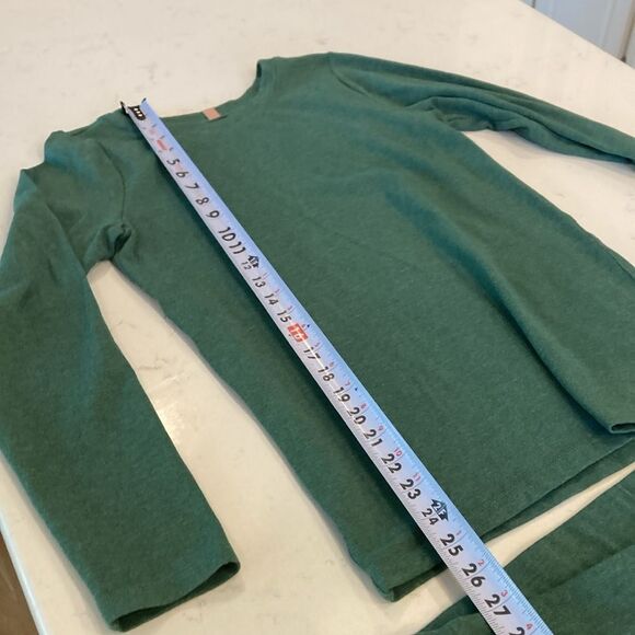 Lunya Restore Heather Space Green Cotton Long Sleeve Shirt Thermal Base Layer L - Picture 8 of 8